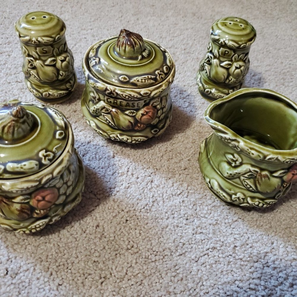 Vintage Green Tilso Kitchen Set, 7 Piece